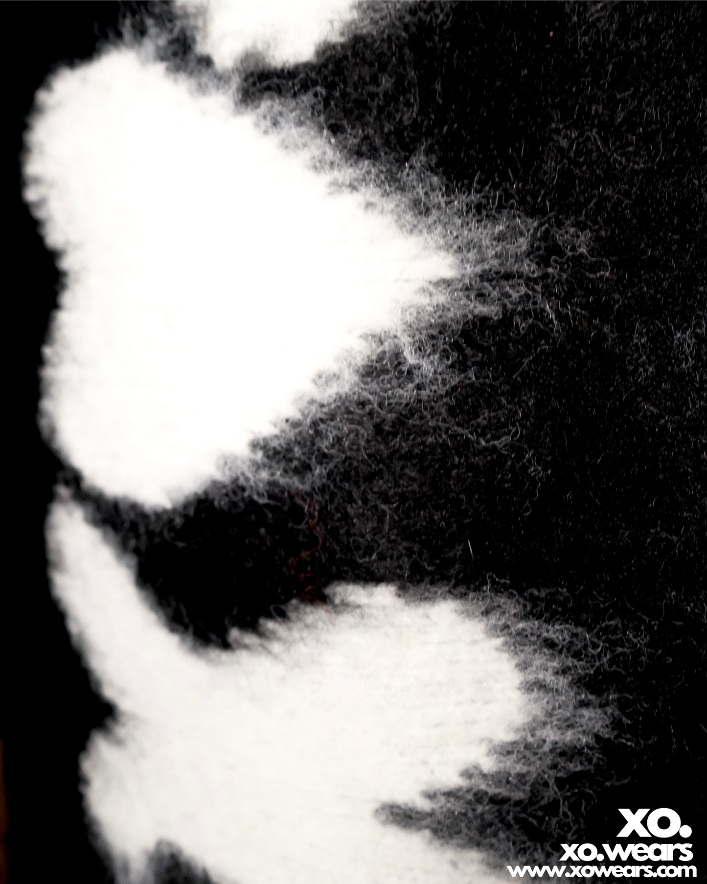 W/25 XO.White on Black Mohair Sweater