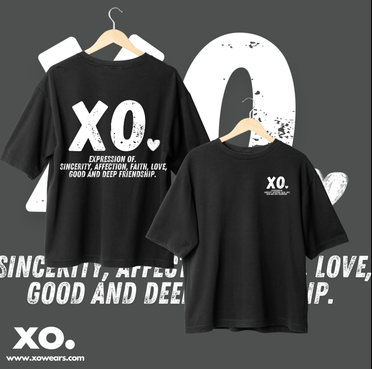 Black xo.Tshirt Oversize (xo. Brand meaning)