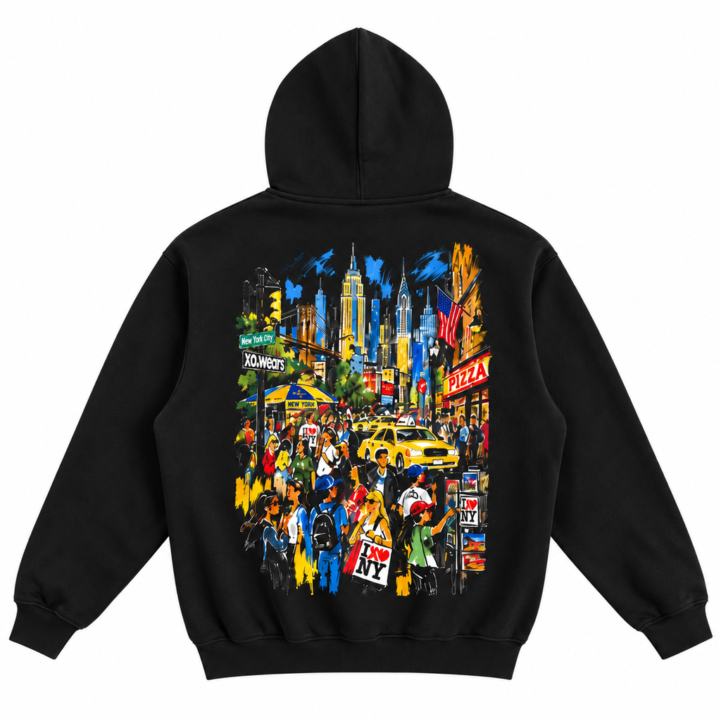 XO.New York – Premium Heavyweight Black Hoodie