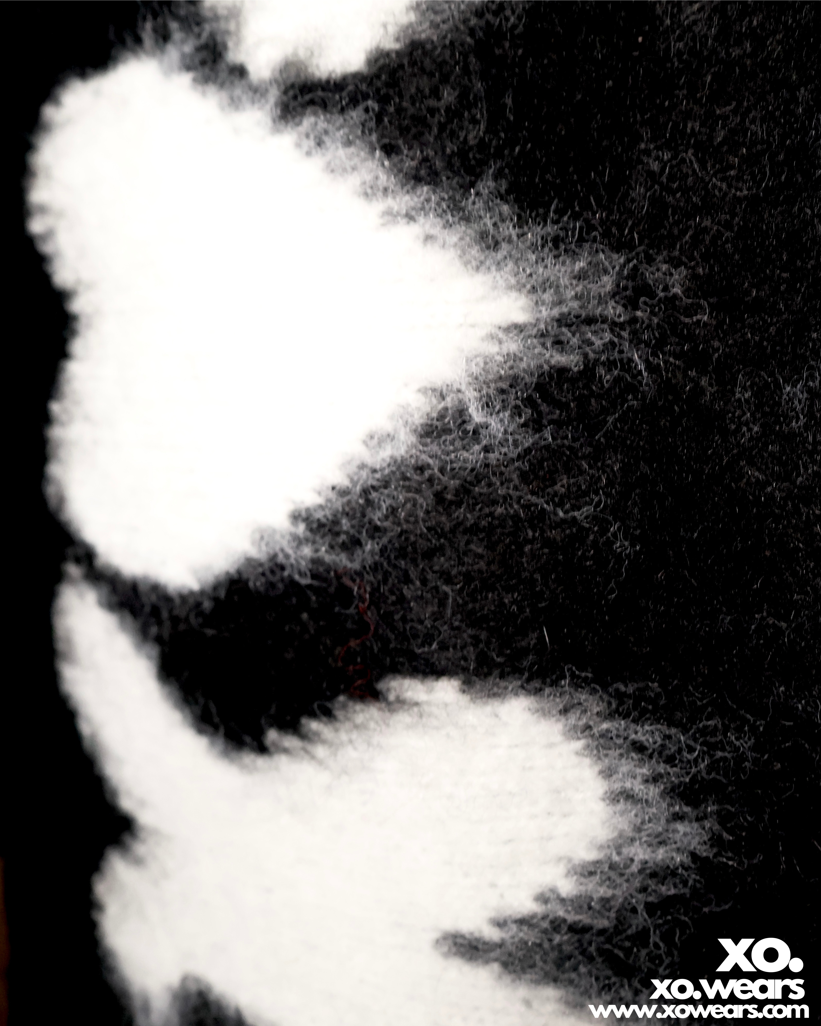 W/25 XO.White on Black Mohair Sweater