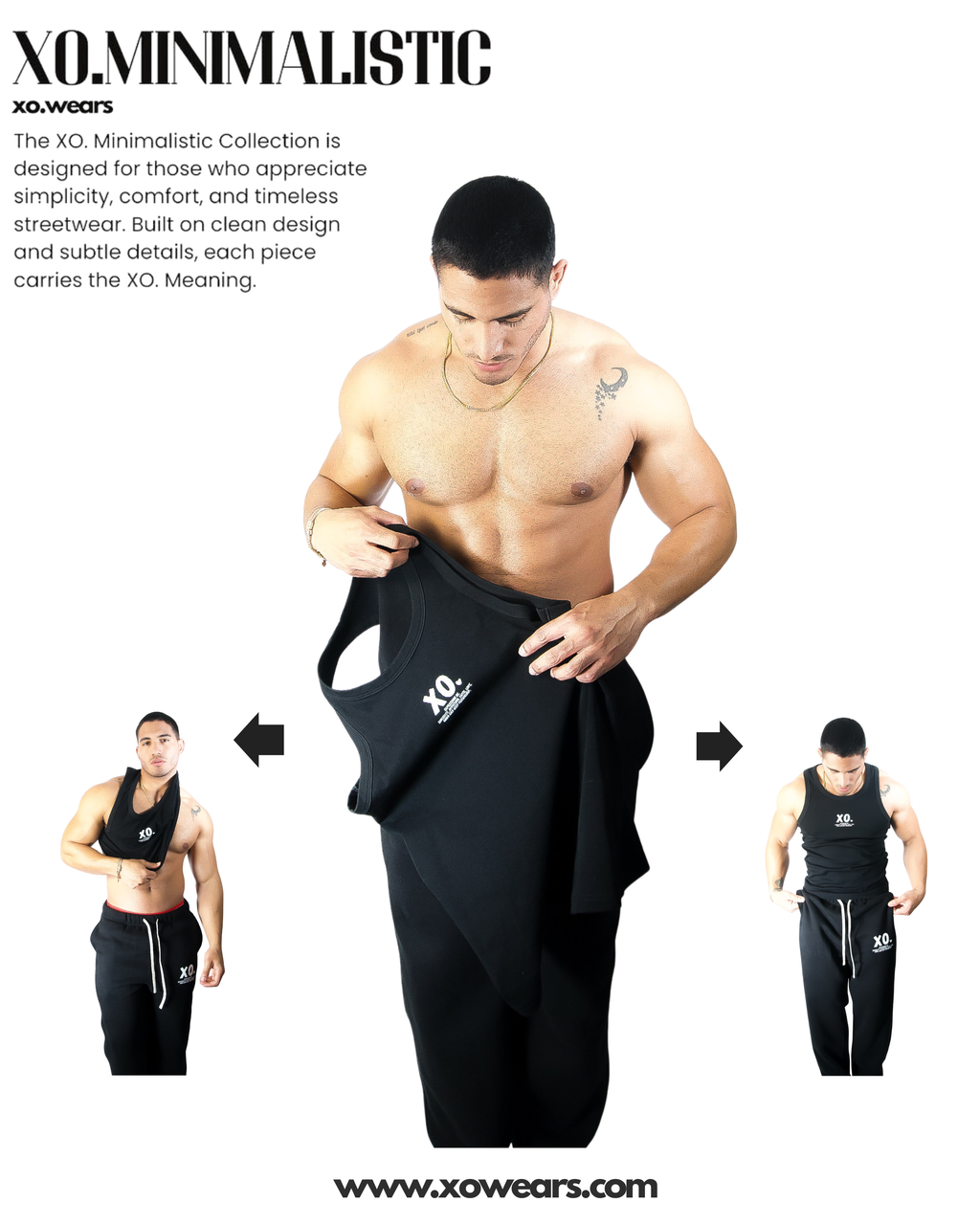 XO.Minimalistic Black Sweatpants