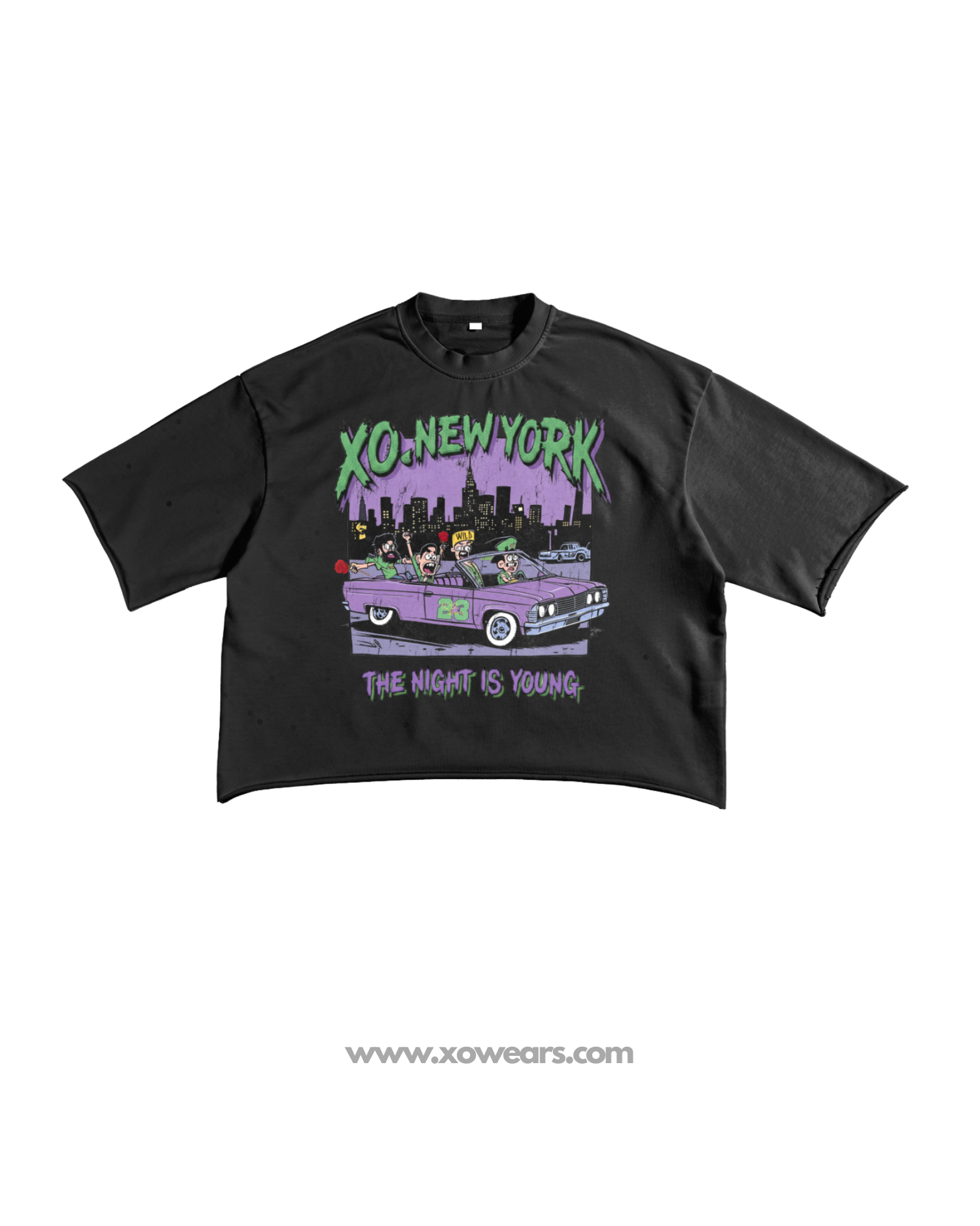 XO.NYC 02 - Black French Terry Relaxed T-Shirt