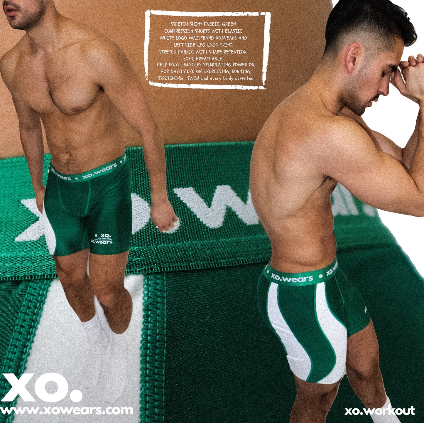 Shorts Pack 2 - Black & Green Compression xo.WorkOut