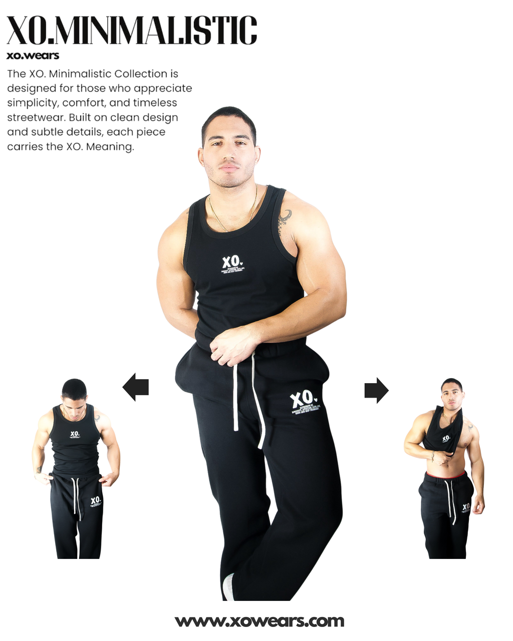 XO.Minimalistic Black Sweatpants