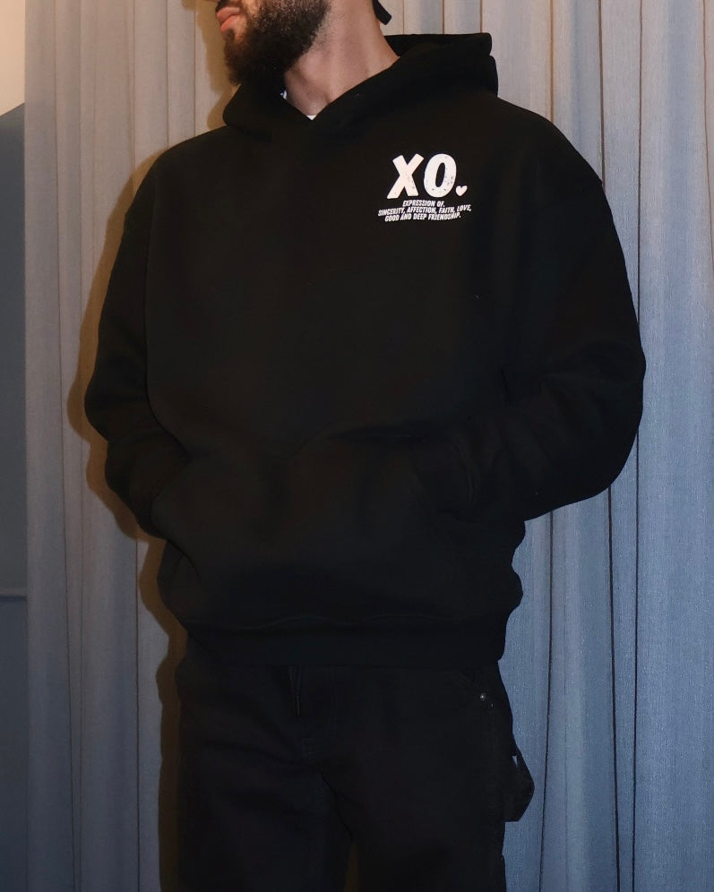 XO.Minimalistic Black Hoodie