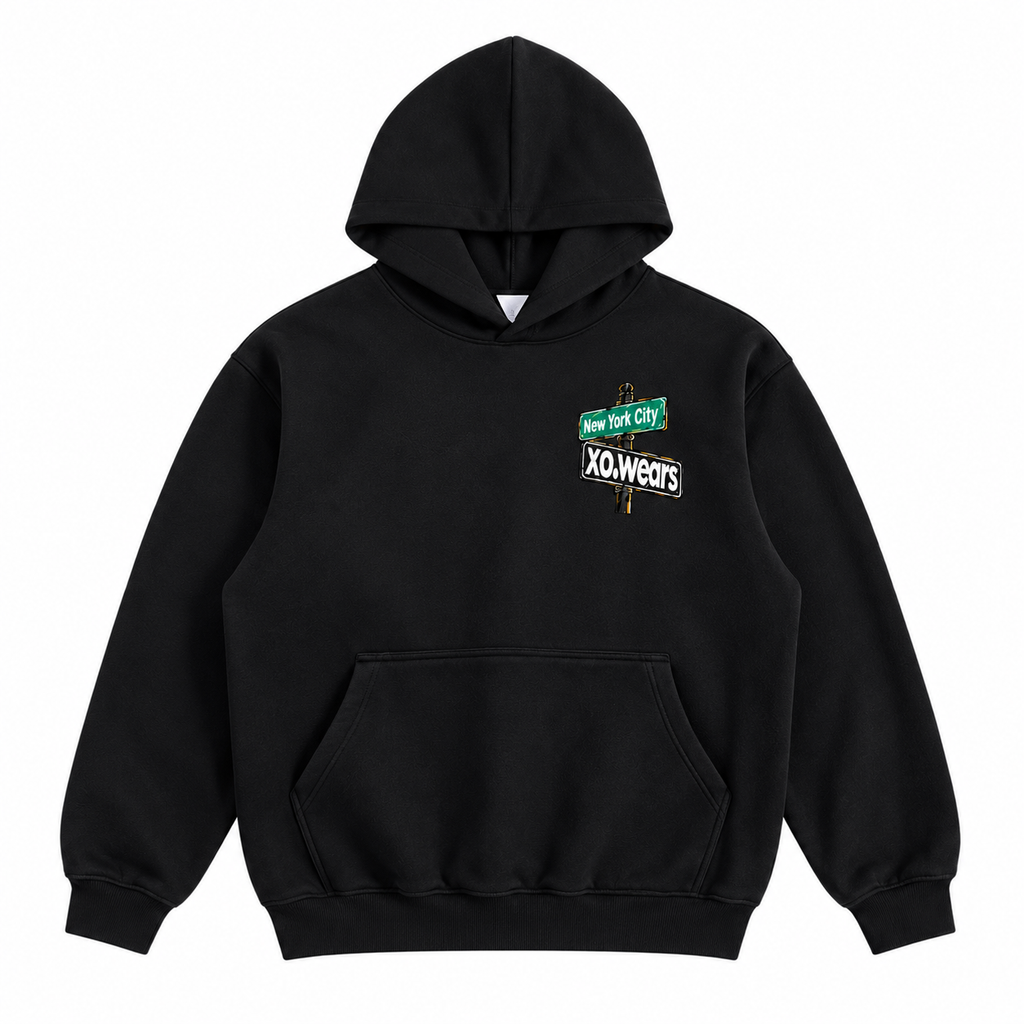 XO.New York – Premium Heavyweight Black Hoodie