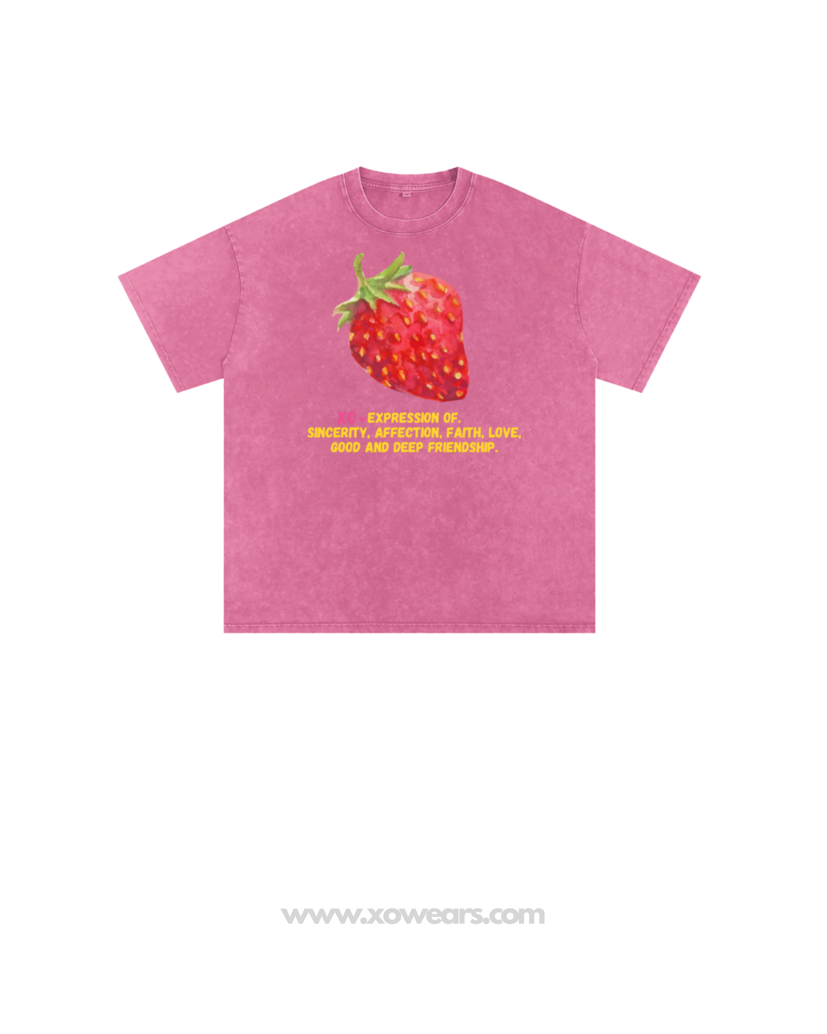 XO.Tshirt Oversize. Pink/Strawberry