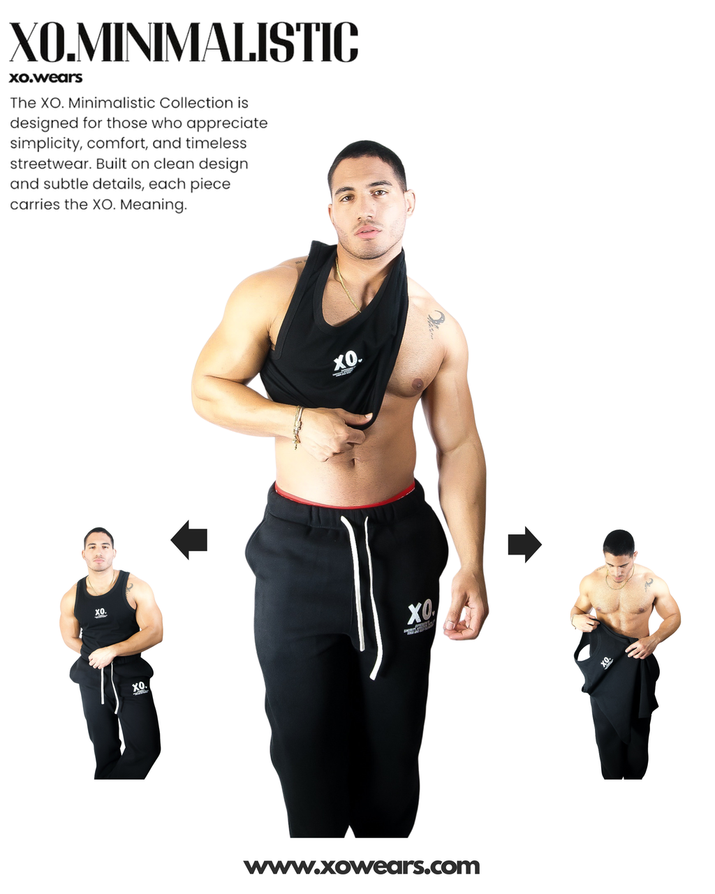 XO.Minimalistic Black Sweatpants