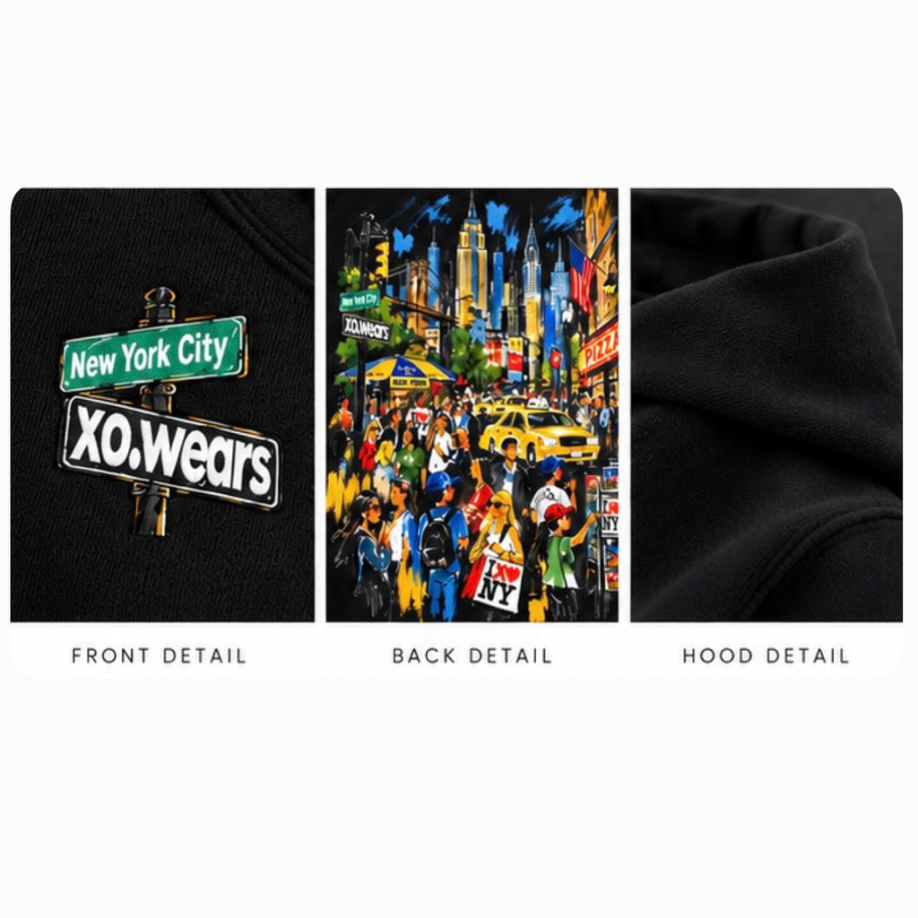 XO.New York – Premium Heavyweight Black Hoodie