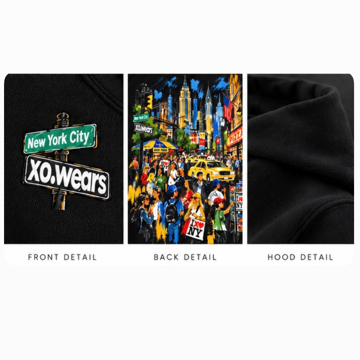 XO.New York – Premium Heavyweight Black Hoodie