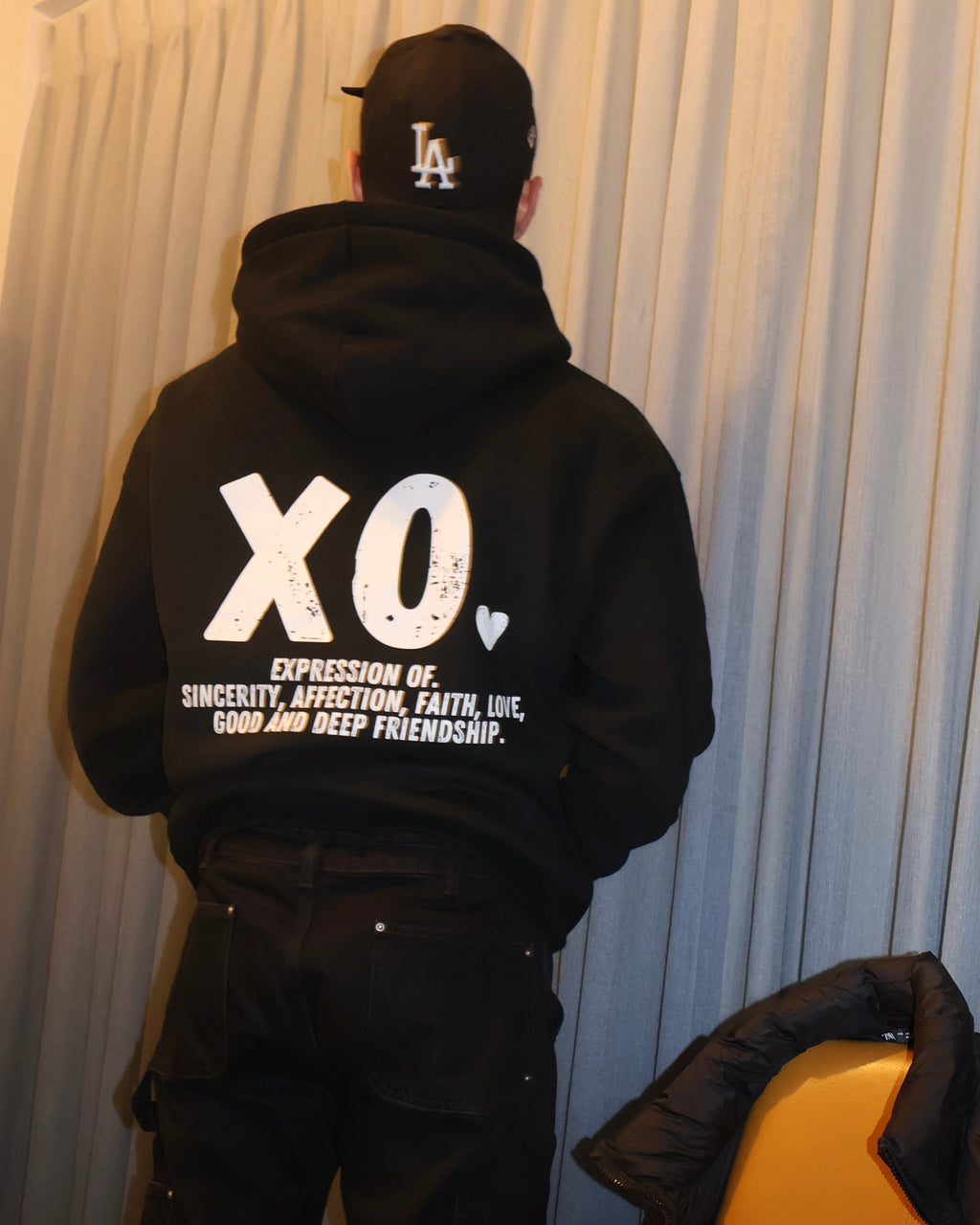 XO.Minimalistic Black Hoodie