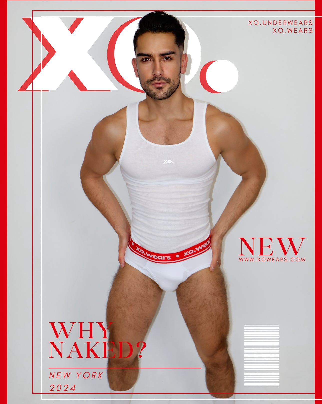 Underwear White/Red xo.underwear Men’s Briefs.