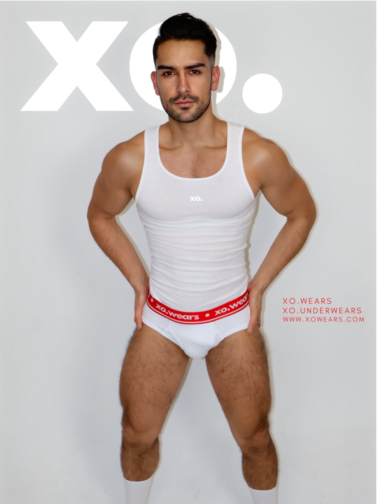 Pack 2 White/Red xo.underwear Men’s Briefs.