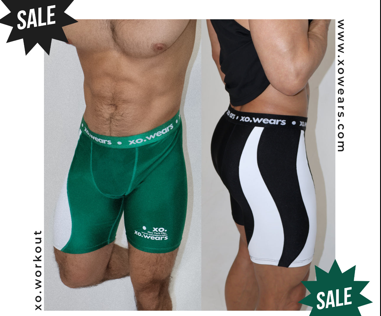 Shorts Pack 2 - Black & Green Compression xo.WorkOut