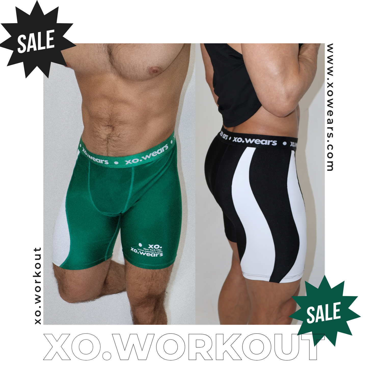 Shorts Pack 2 - Black & Green Compression xo.WorkOut