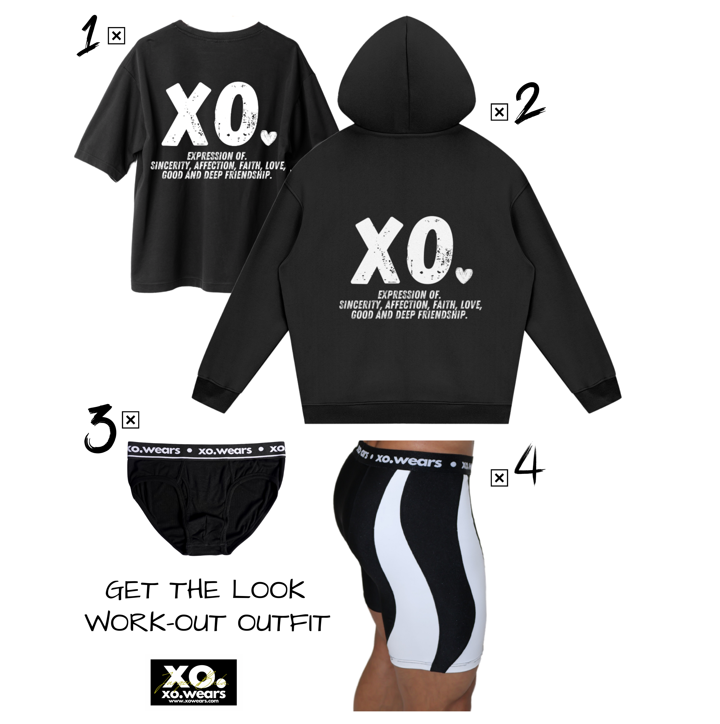 Shorts BLACK  Compression xo.WorkOut