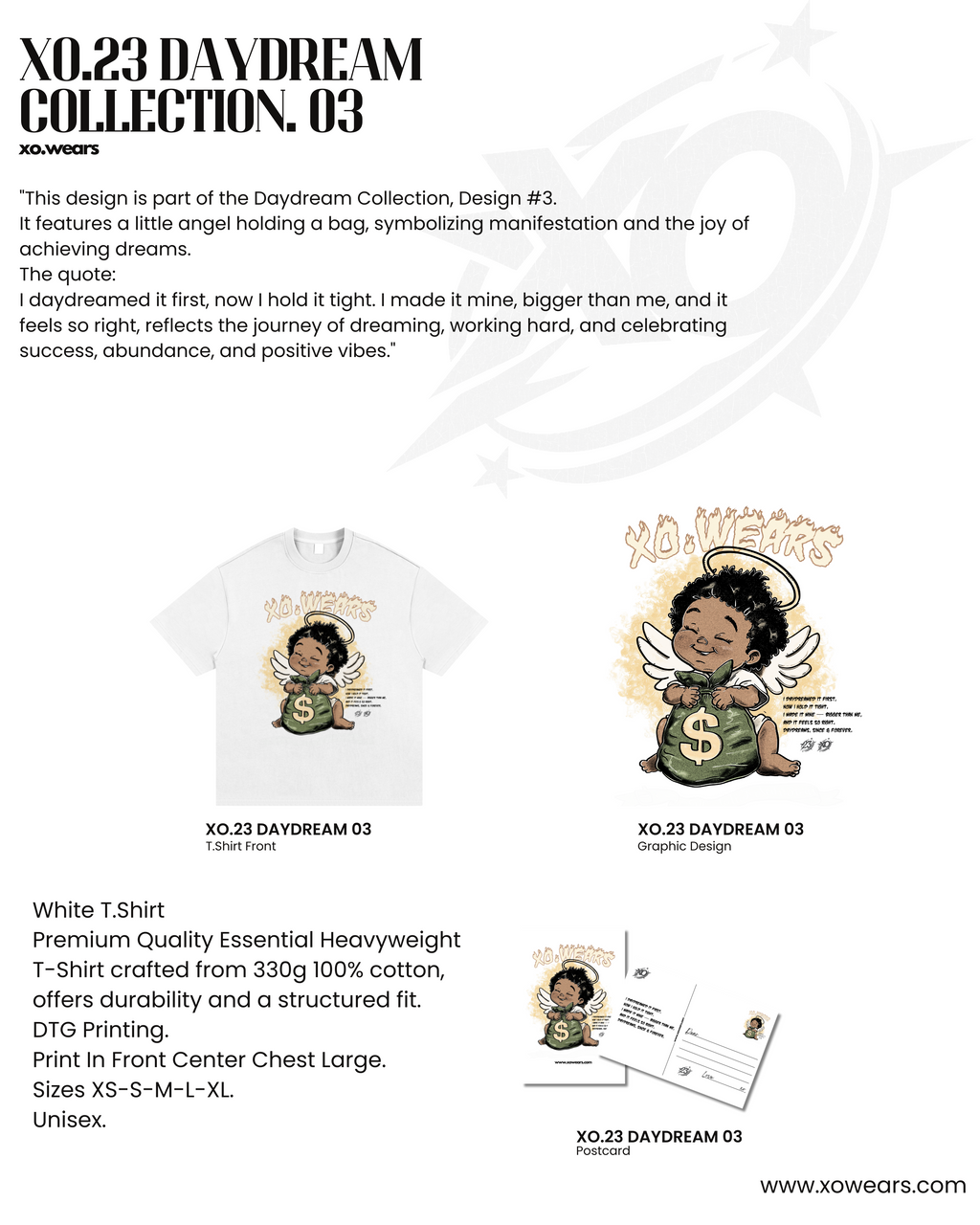 XO.23 - DAYDREAM - Bag Bigger Than Me Tee (Large Center Design Print)