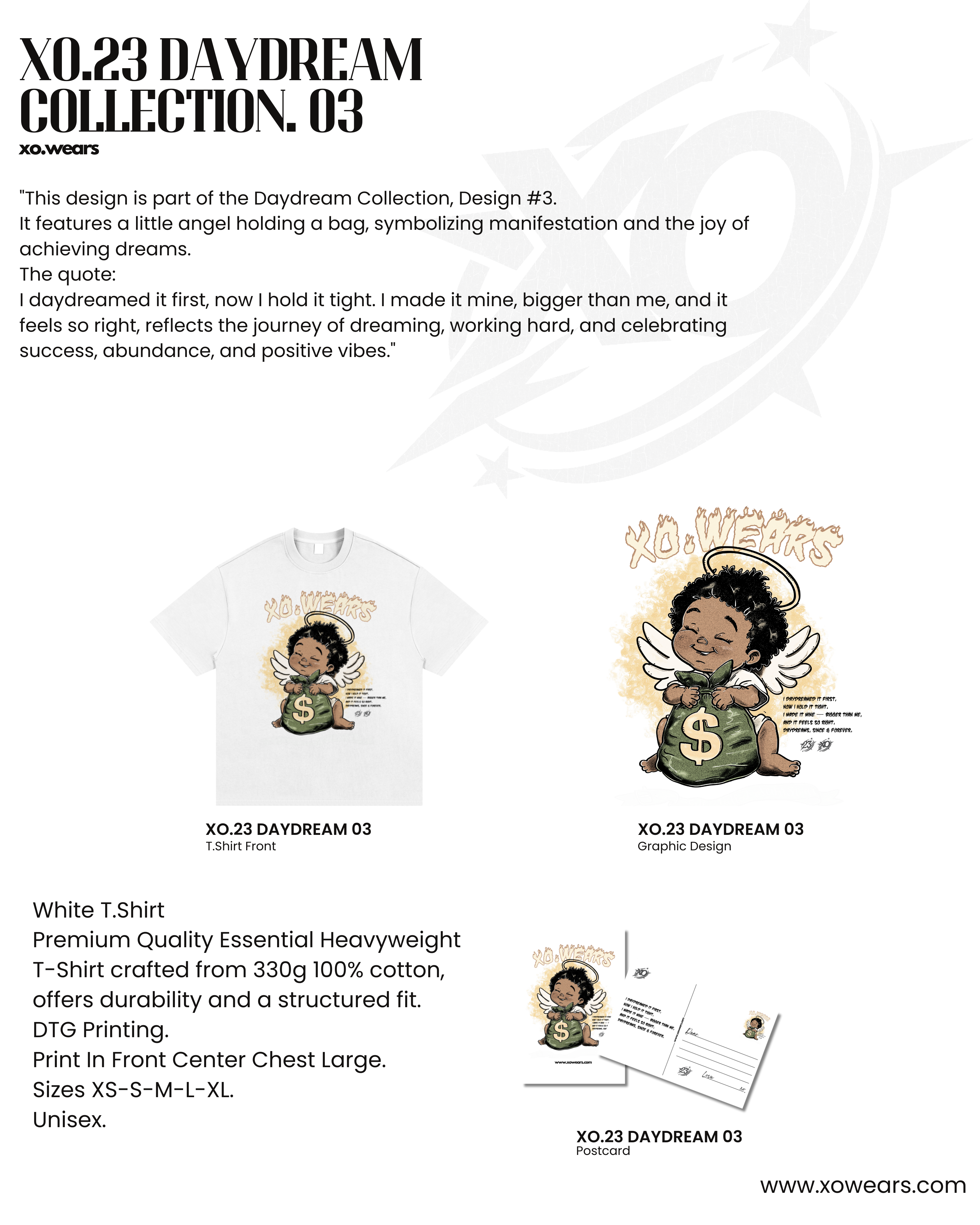 XO.23 - DAYDREAM - Bag Bigger Than Me Tee (Large Center Design Print)
