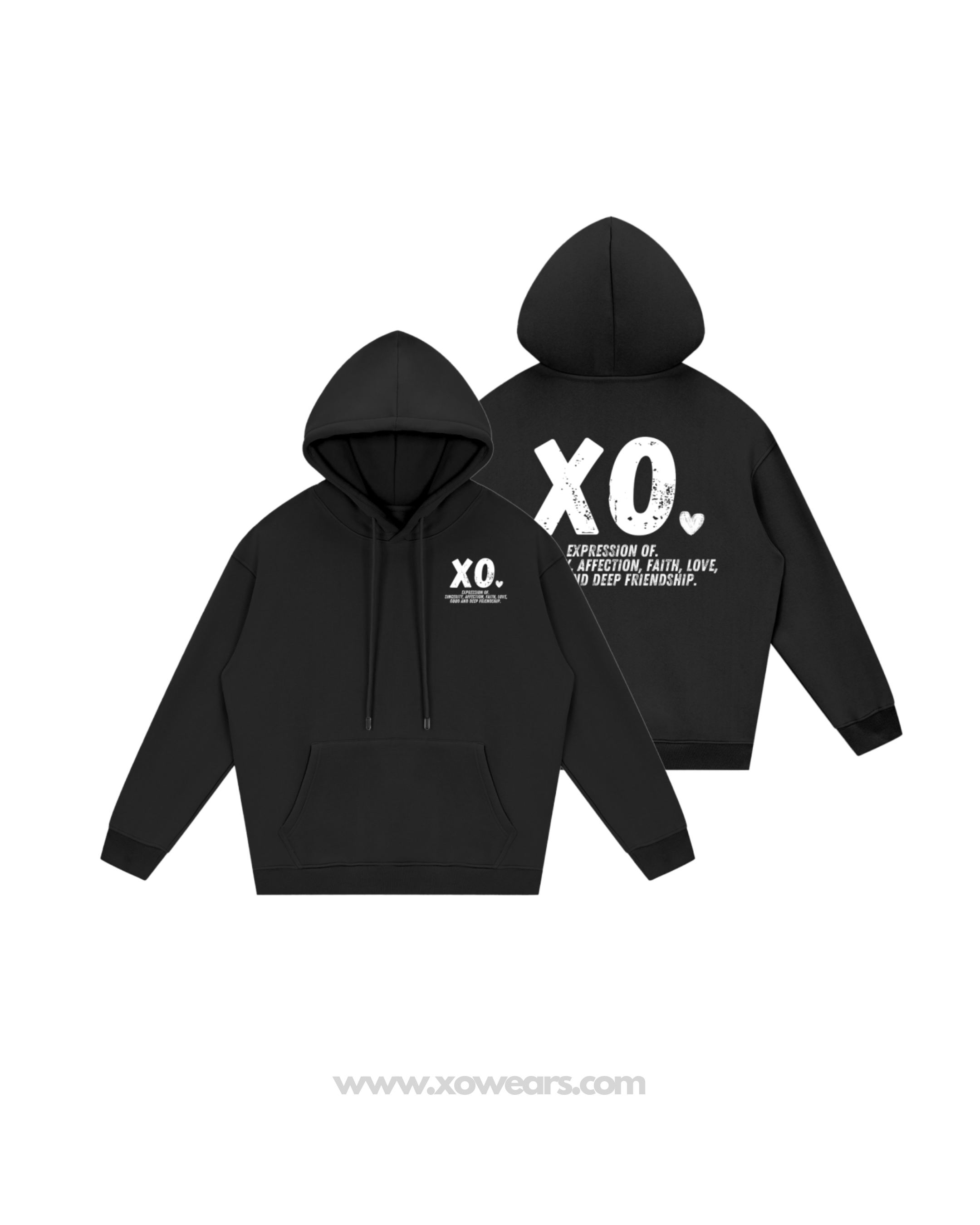 XO.Minimalistic Black Hoodie