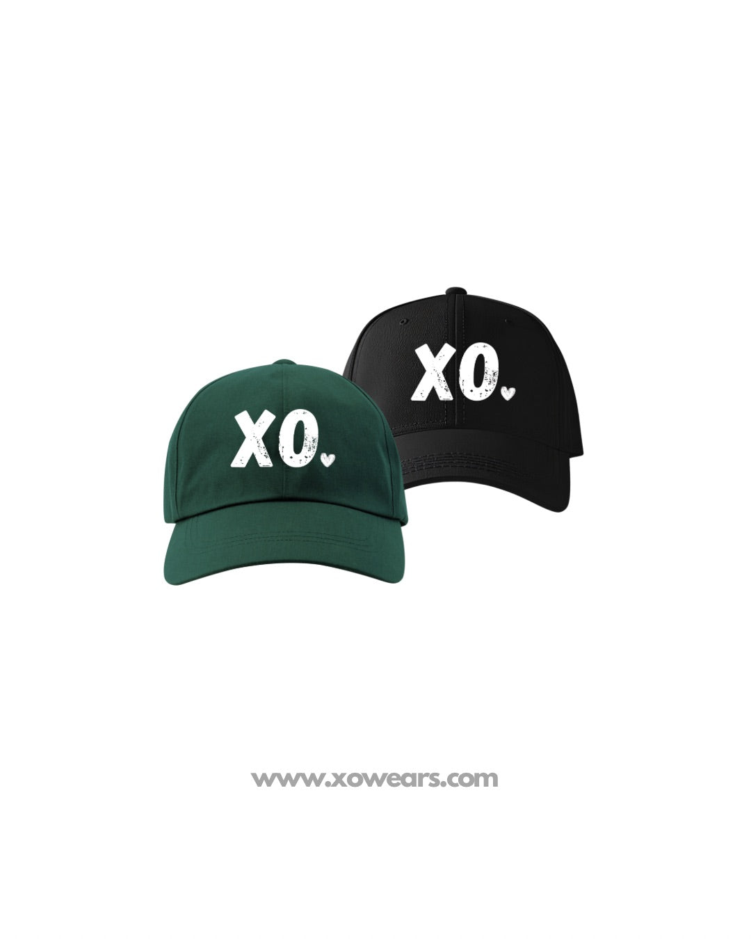 XO. Minimalistic Black & Green Cap