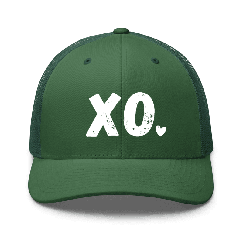 XO. Minimalistic Black & Green Cap