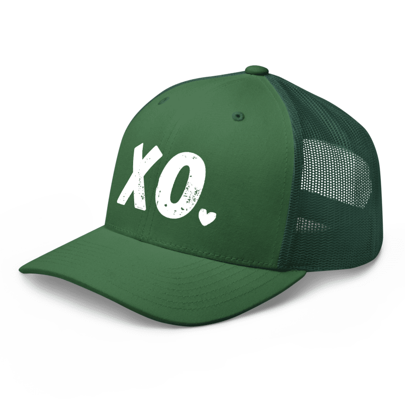 XO. Minimalistic Black & Green Cap