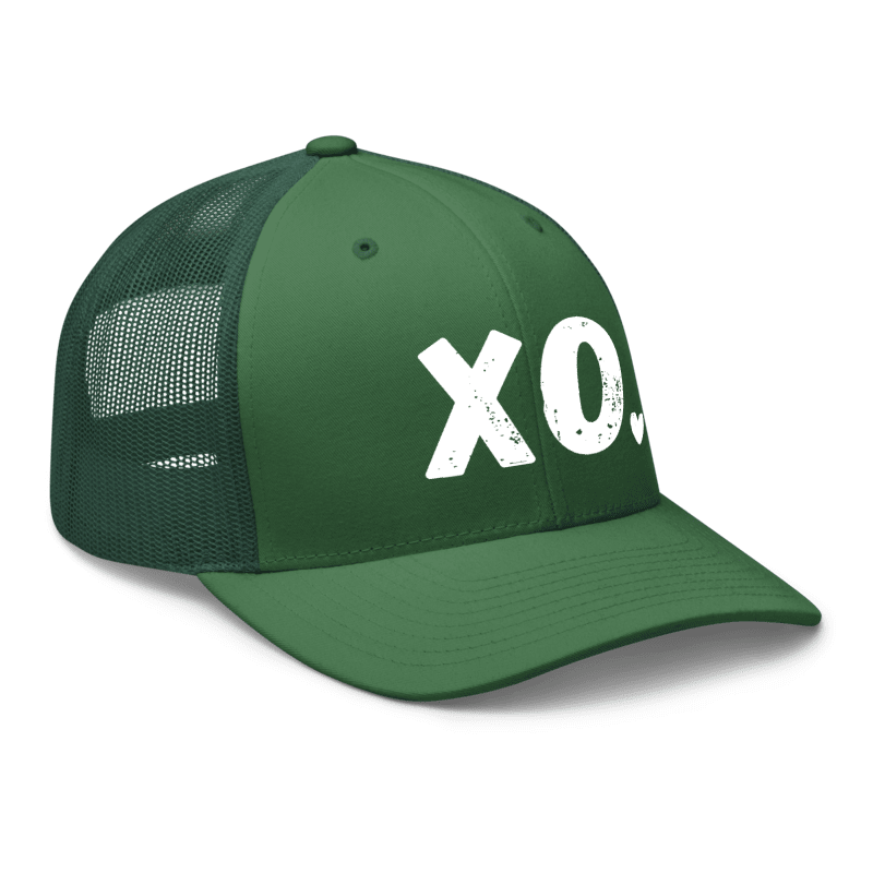 XO. Minimalistic Black & Green Cap