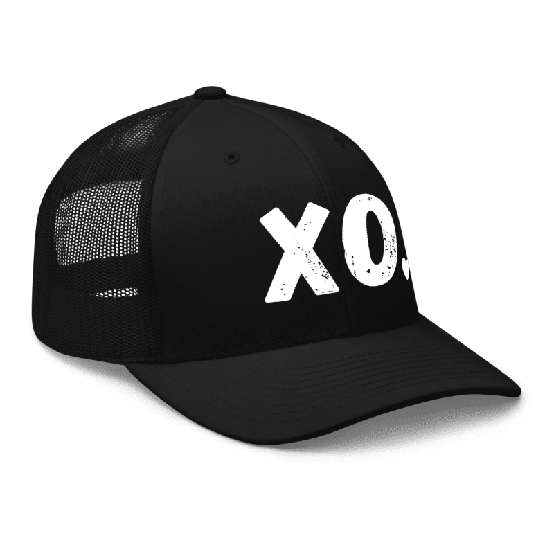 XO. Minimalistic Black & Green Cap