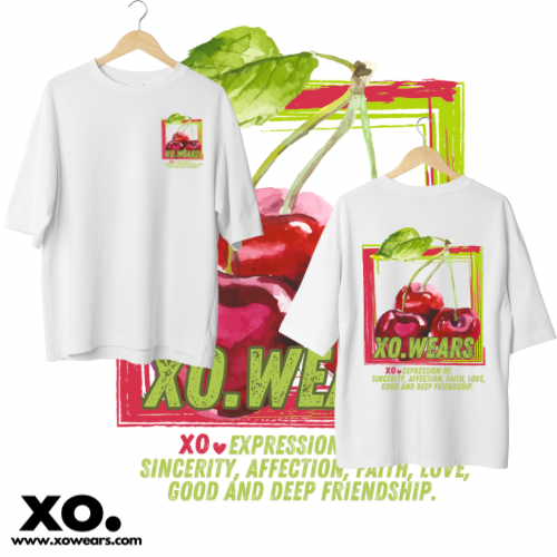 1/3 Lucky Three Cherries, xo.Tshirt Oversize.