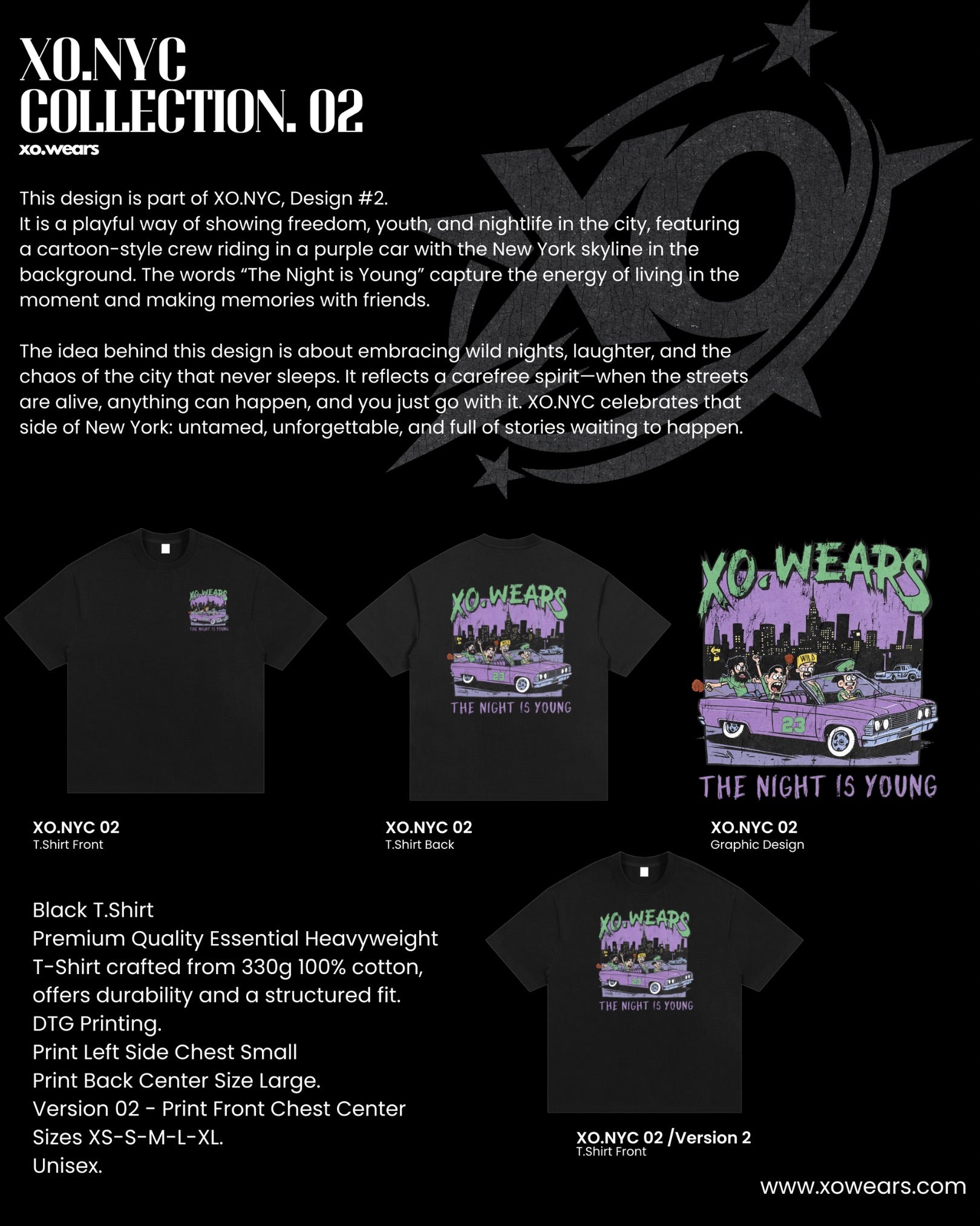 XO.NYC 02 - TEE (Large Center Design Print)